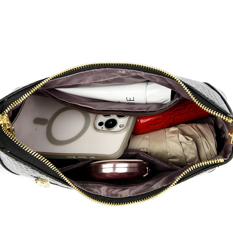 Crocodile Pattern Leather Casual Sac Bag