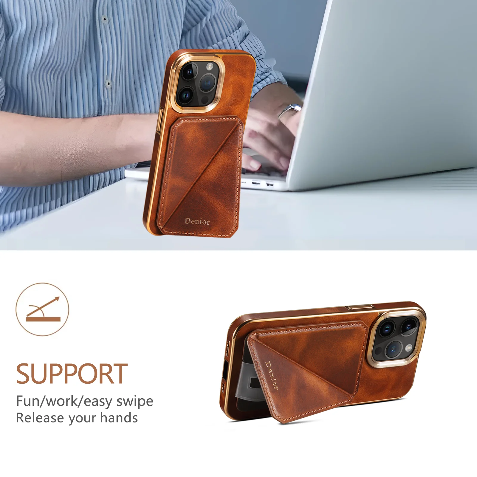 Denior iPhone Business Leather Case – Premium Protective Back Cover for iPhone