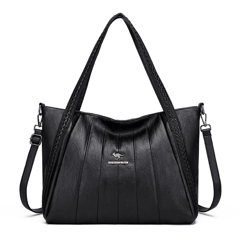 Soft Leather Weave Style Handbag