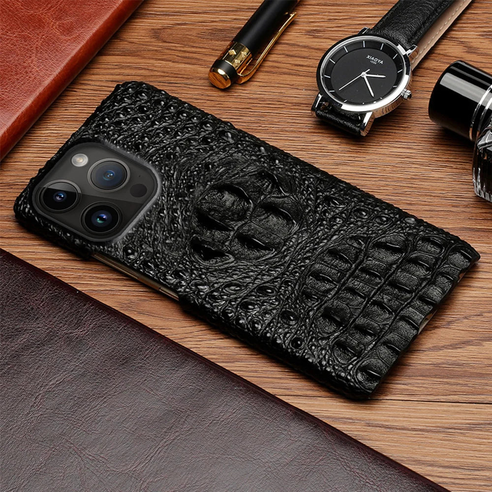 Elegant 3D Head Style Phone Case for iPhone – Premium Leather Cover
