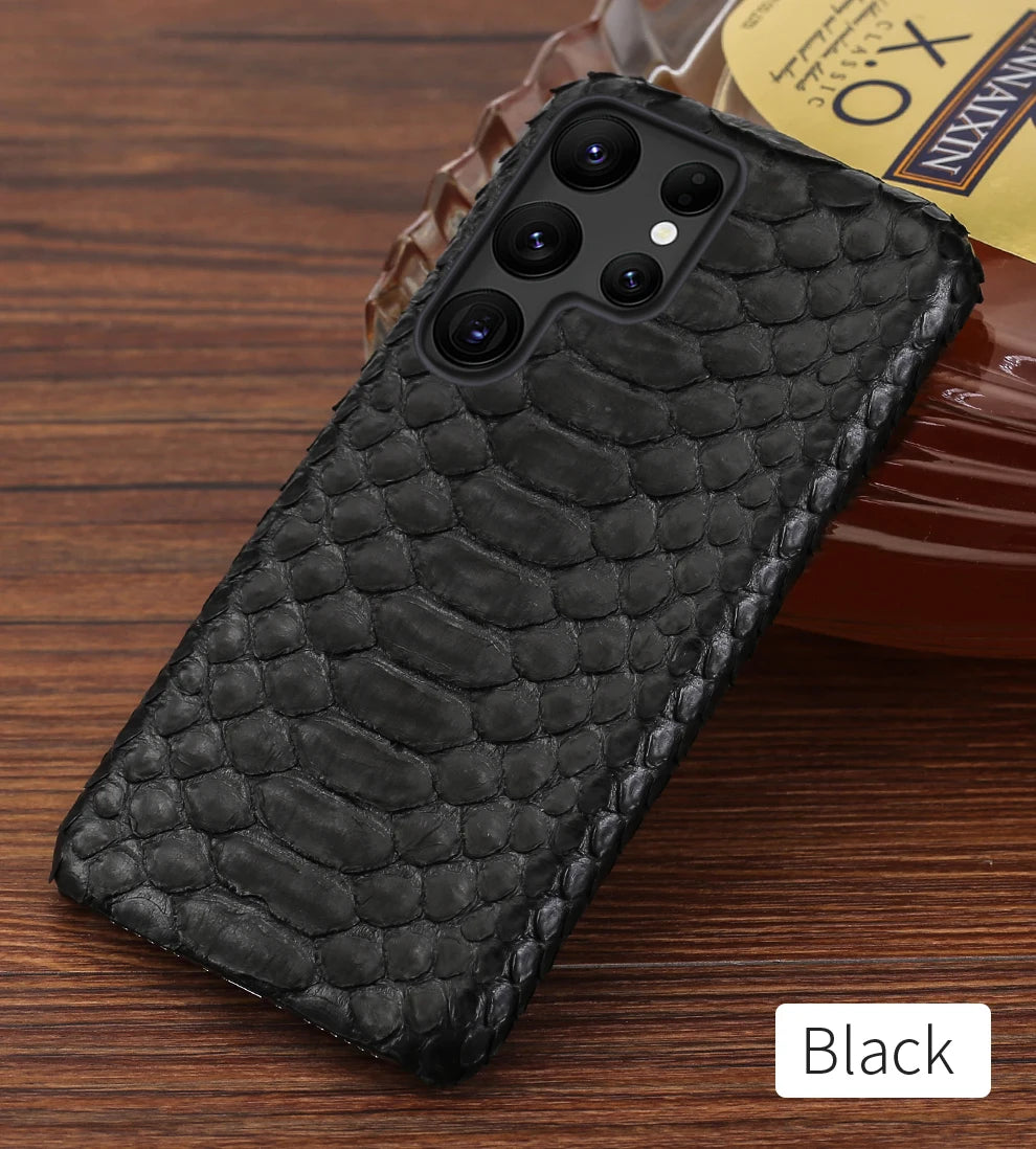 Samsung Galaxy Genuine Python Leather Case – Premium Snakeskin Back Cover