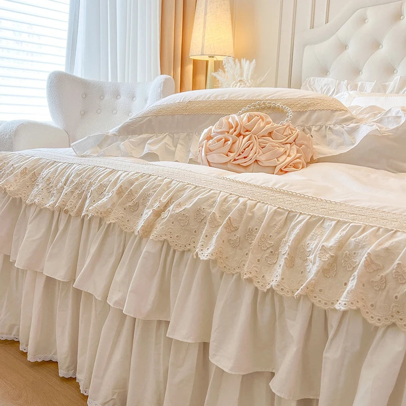 French Romantic Sweet Princess Style Bedding Set 100% Cotton