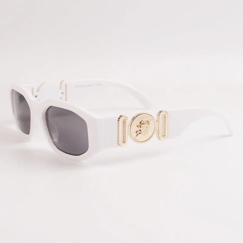 Classic Oval Shaped Gold Black Sunglasses