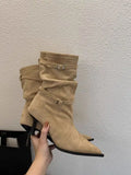 Women’s Suede Pointed Toe Ankle Boots