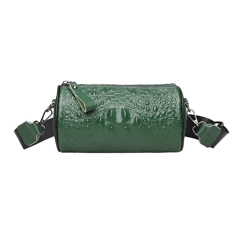 Crocodile Pattern Genuine Leather Shoulder Bag