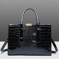 Oversized Tote Crocodile PU Leather Handbag
