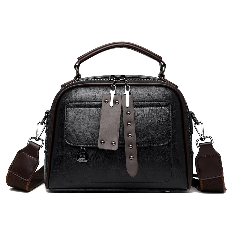 Women's Soft Leather Top-Handle Shoulder Bag