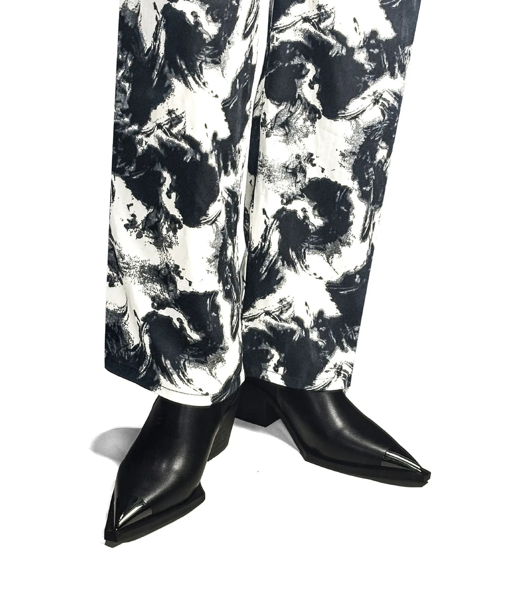 Pointed Metal Pointed Toe Chelsea Ankle Boots With Side Zipper