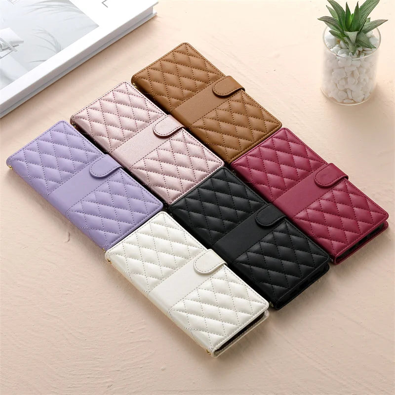Crossbody Leather Phone Case for Samsung Galaxy – Lanyard Card Wallet Cover
