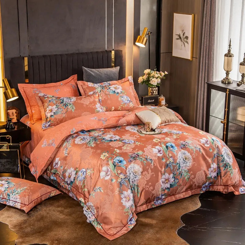 Elegant Vibrant Floral Bedding Set 100% Cotton
