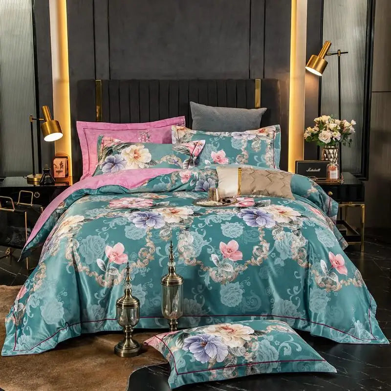 Elegant Vibrant Floral Bedding Set 100% Cotton