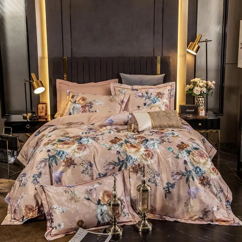 Elegant Vibrant Floral Bedding Set 100% Cotton