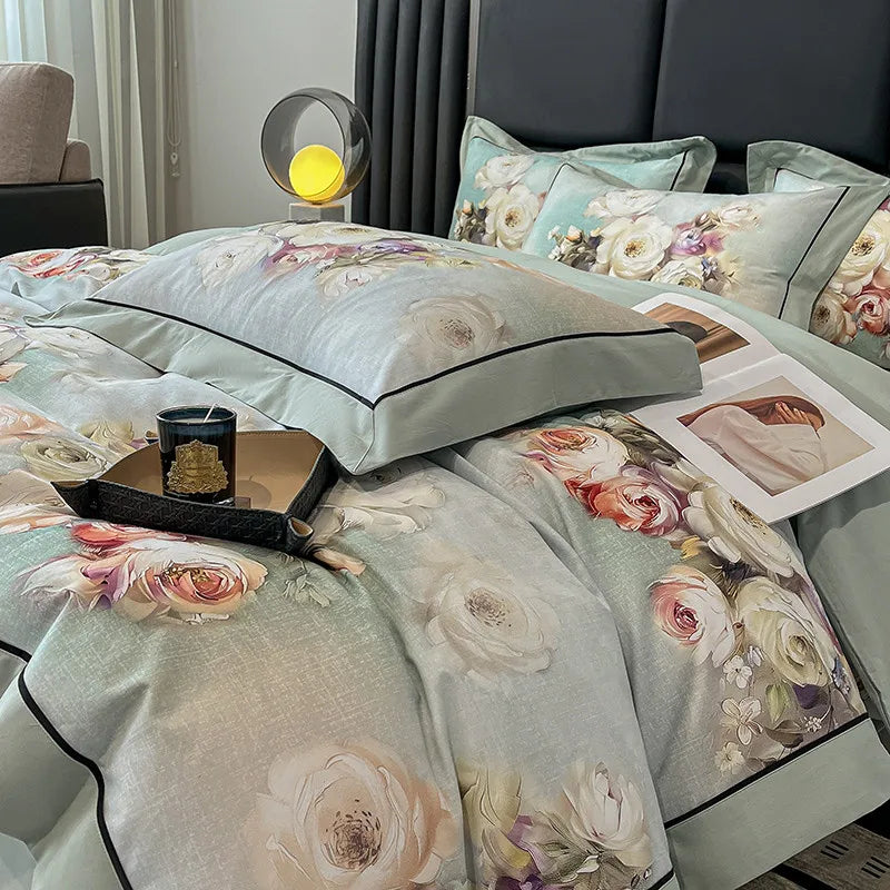 Elegant  Floral Vibrant Bedding Set