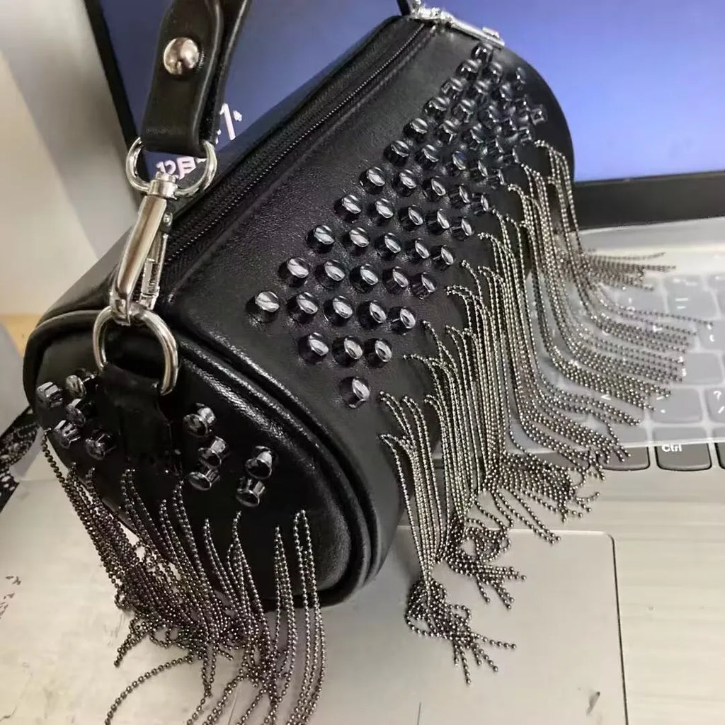 Tassel Rivet Women’s Shoulder & Crossbody Bag