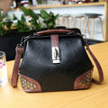 Rivet Leather Shoulder Handbag
