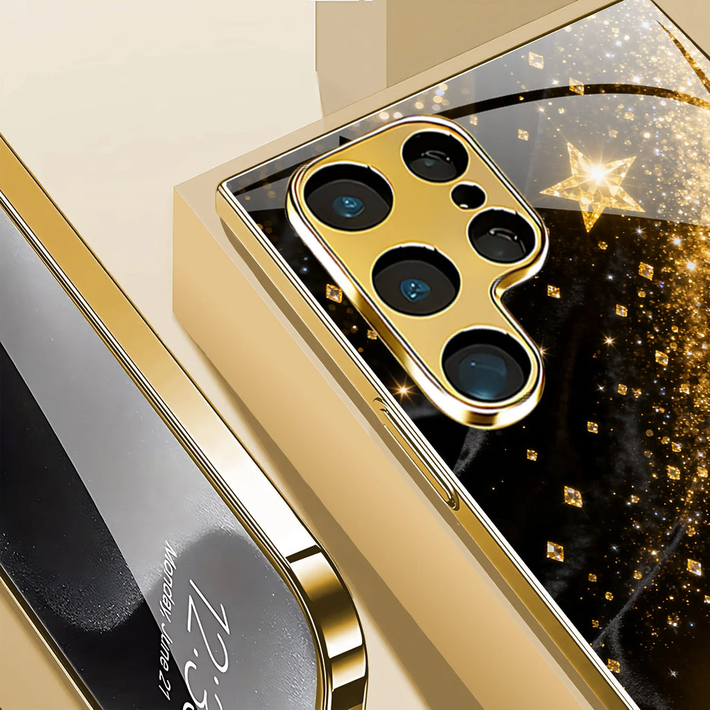 Electroplated Gold Half Moon Phone Case for Samsung 