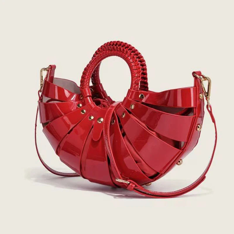 Half Moon Ring Shell Crossbody Bag