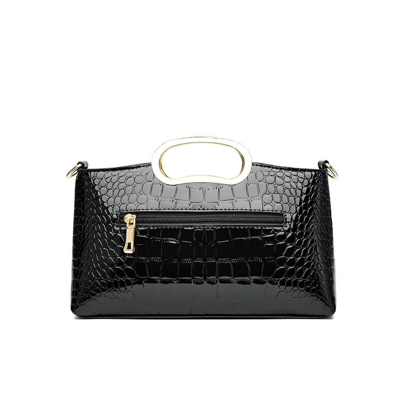 Crocodile Pattern Leather Casual Handbag
