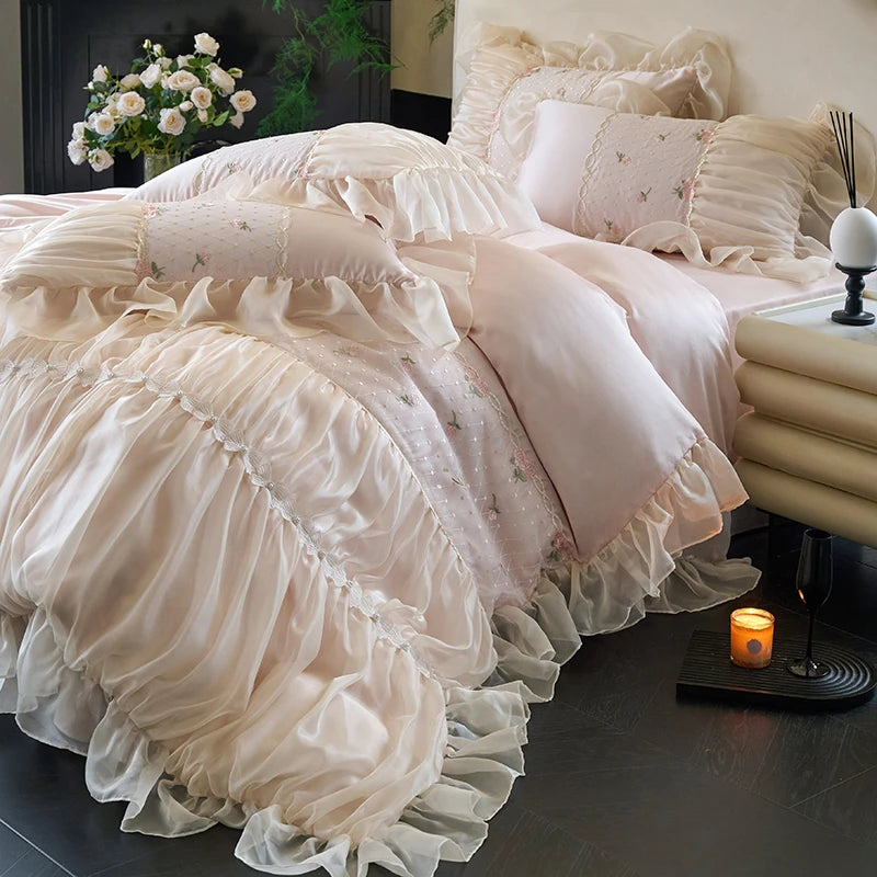 Luxury Sweet Princess Style French Cotton Bedding Set