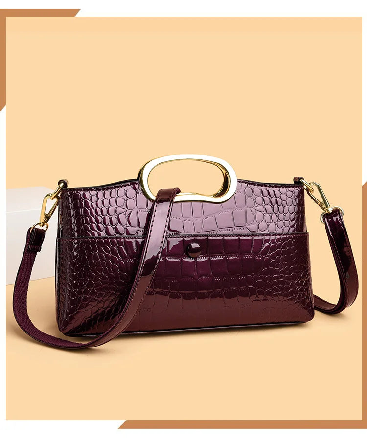 Crocodile Pattern Leather Casual Handbag