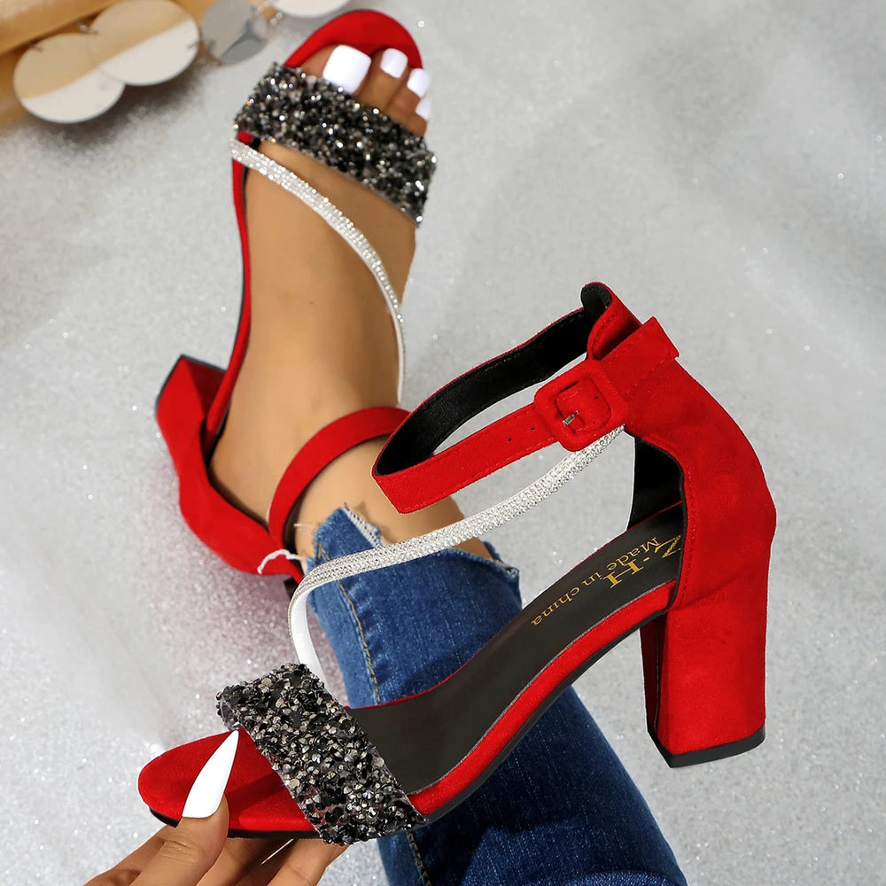 Women’s Multicolor Mid Heel Sandals