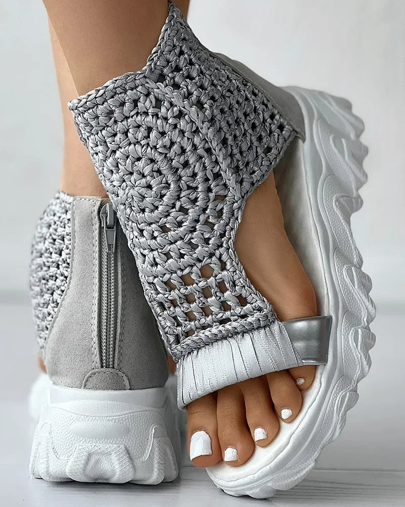 Elegant Knitted Mesh Sandals