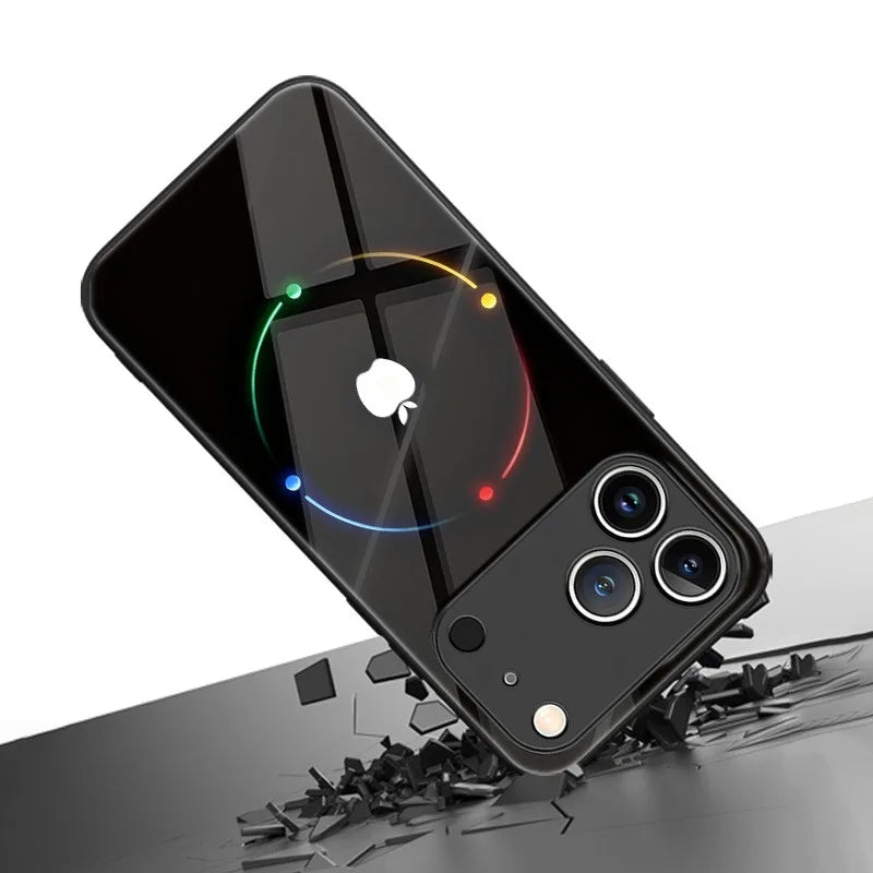 Colorful Tempered Glass Phone Case For iPhone