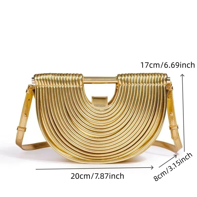 Gold Handwoven Hobo Bag Designer Evening Clutch