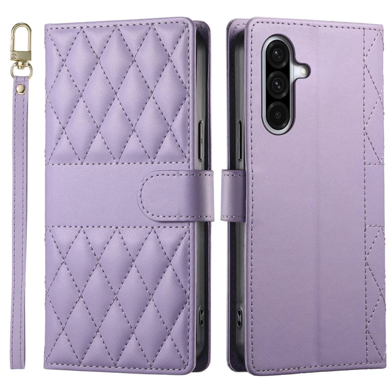 Crossbody Leather Phone Case for Samsung Galaxy – Lanyard Card Wallet Cover