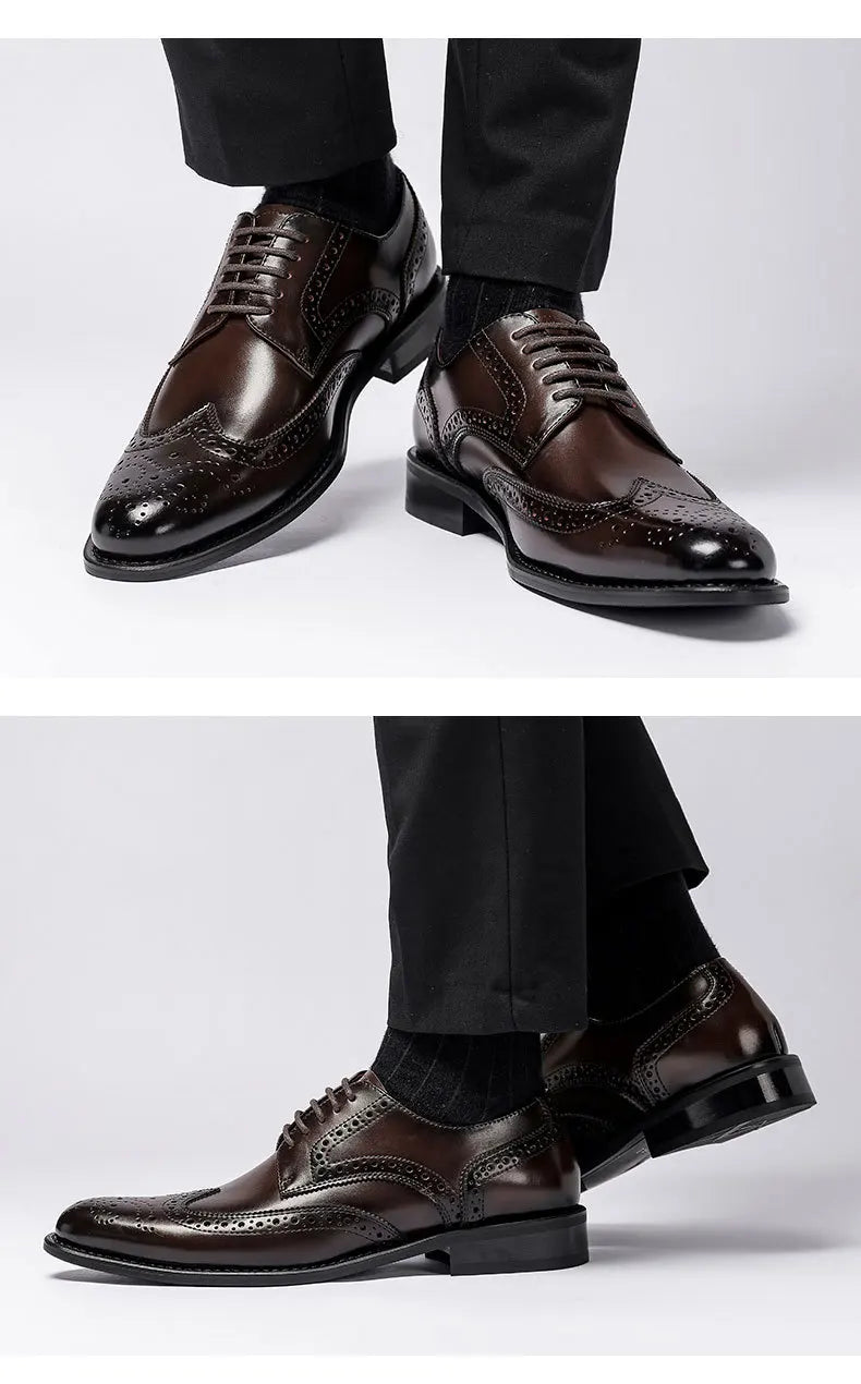 Genuine Leather Lace-up Men's Business  Dress Shoes