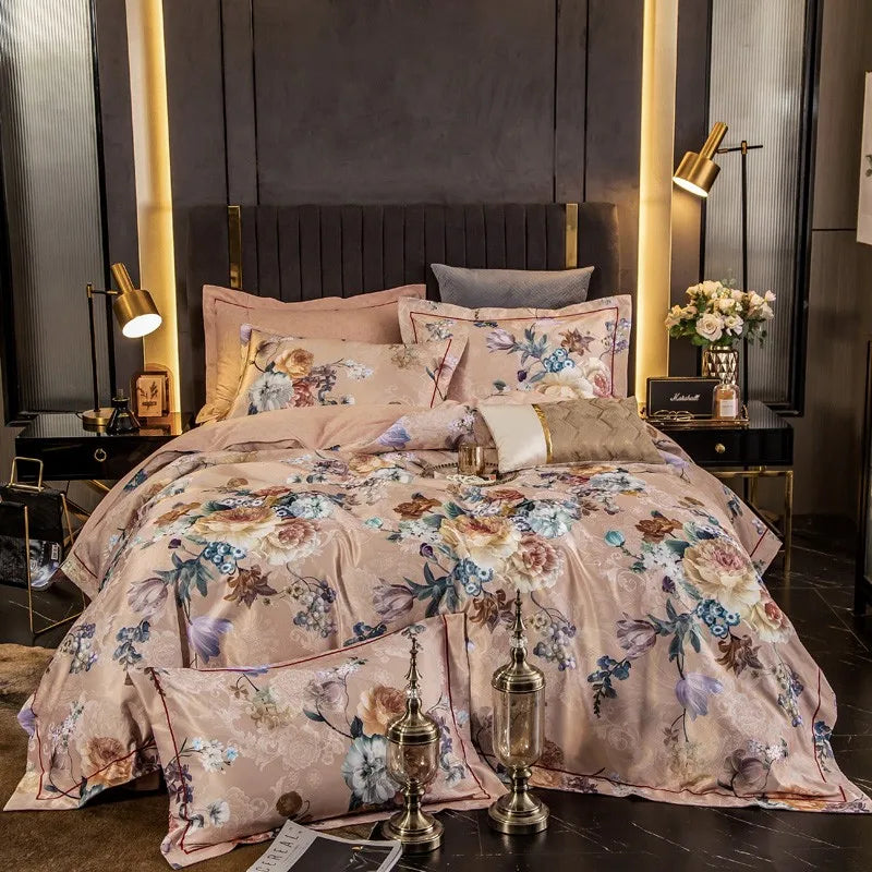 Elegant Vibrant Floral Bedding Set 100% Cotton