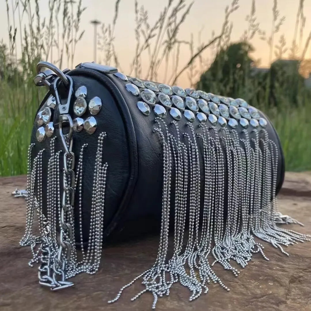 Tassel Rivet Women’s Shoulder & Crossbody Bag