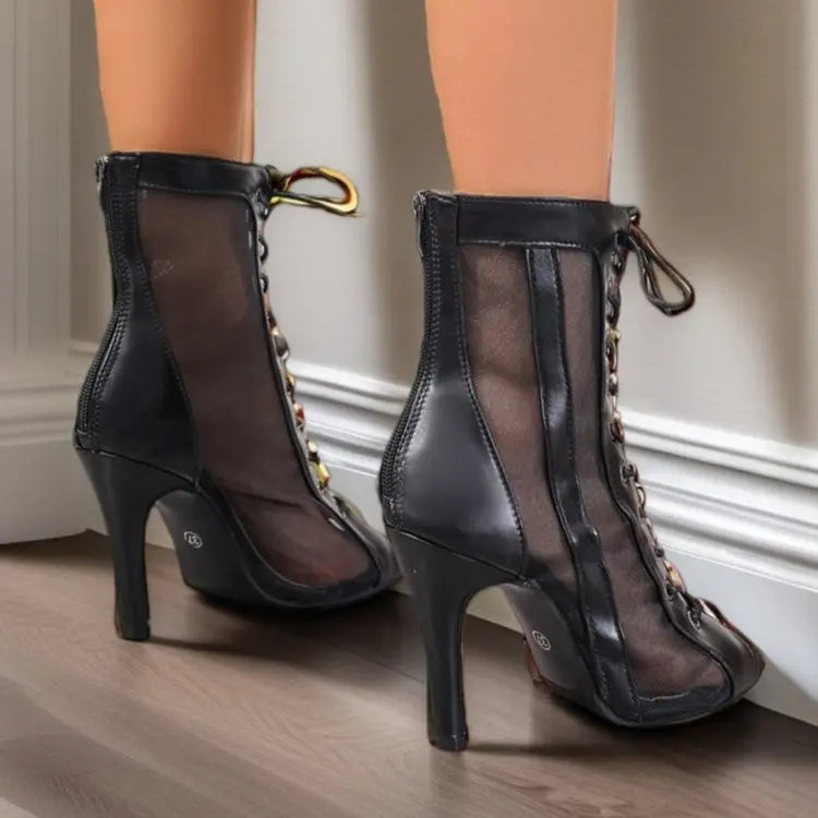 Stiletto High Heel Breathable Summer Ankle Boots