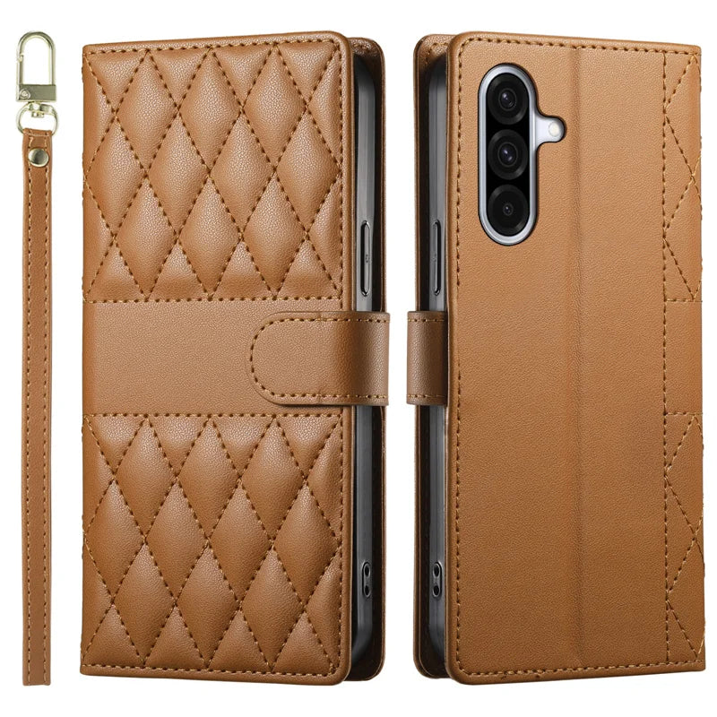 Crossbody Leather Phone Case for Samsung Galaxy – Lanyard Card Wallet Cover