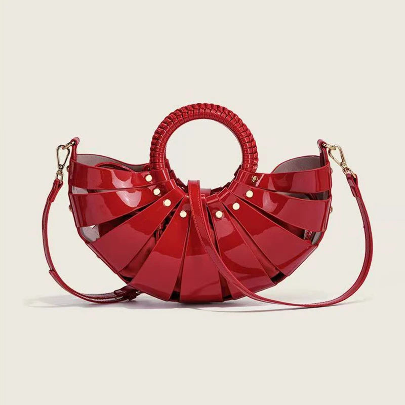 Half Moon Ring Shell Crossbody Bag