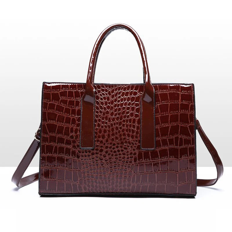 Oversized Tote Crocodile PU Leather Handbag