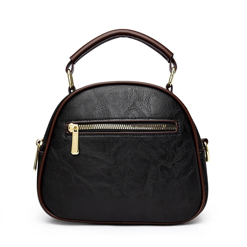Vintage Embossed Round Shoulder Bag