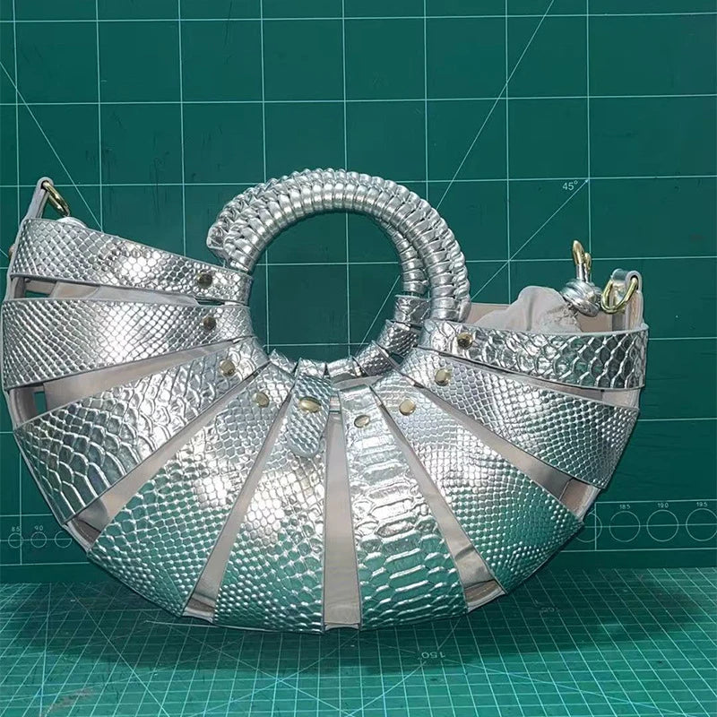 Half Moon Ring Shell Crossbody Bag