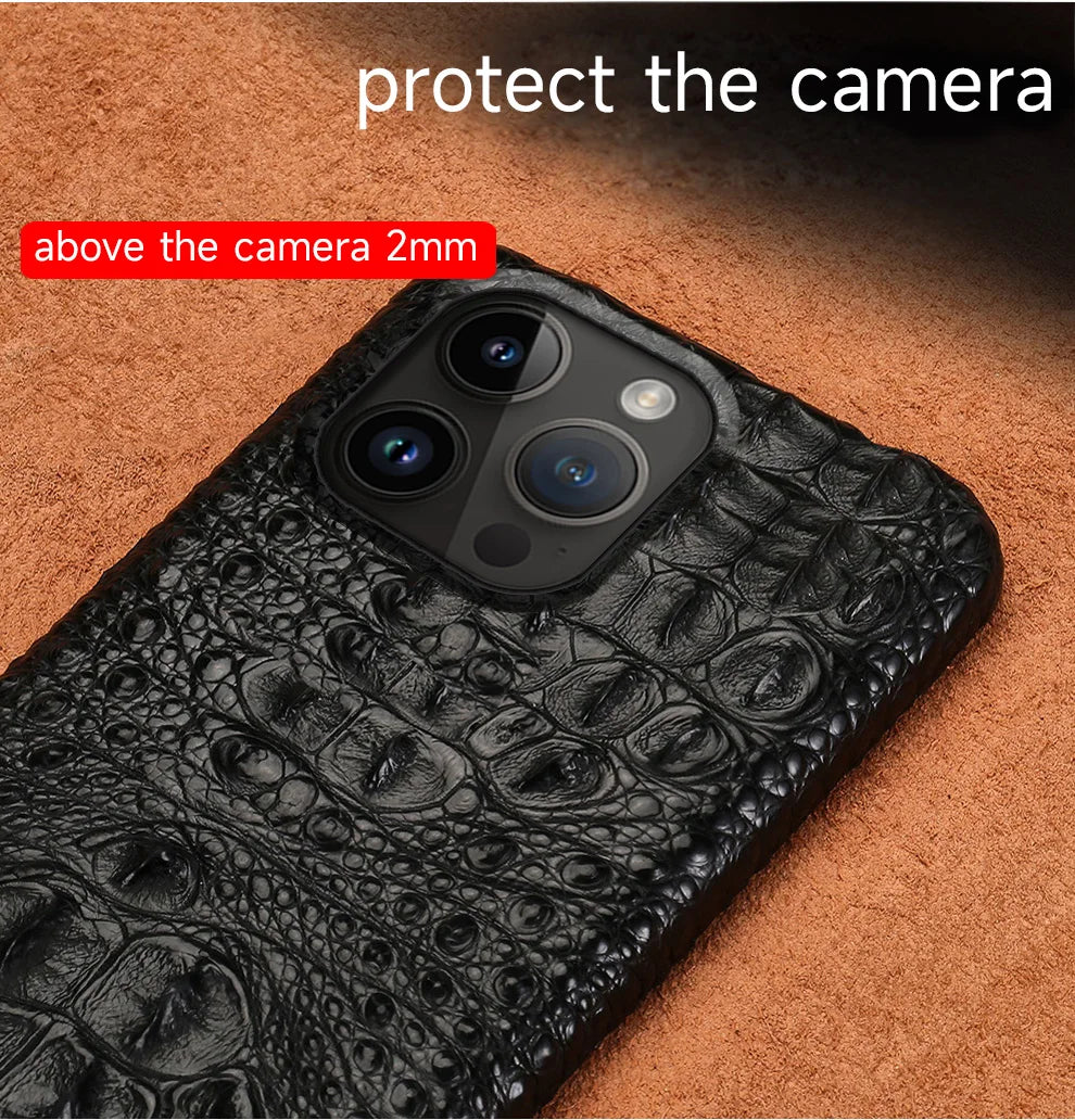 100% Genuine Crocodile Leather Phone Case For iPhone