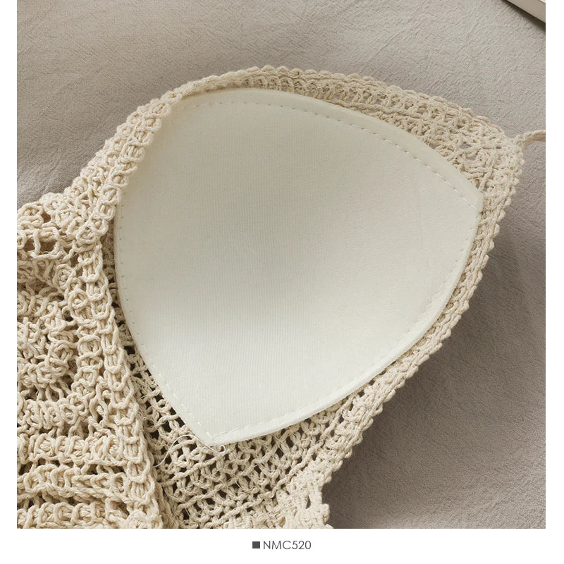 Retro Hollow Tassel Spaghetti Strap Crop Top