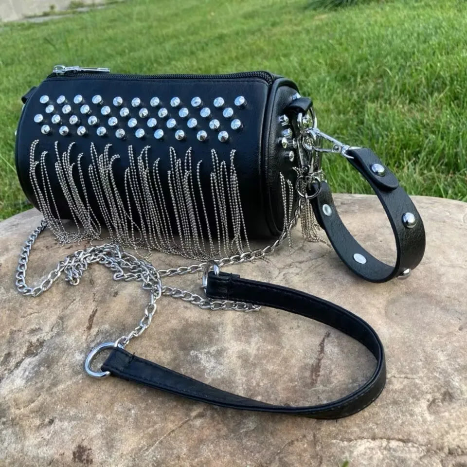 Tassel Rivet Women’s Shoulder & Crossbody Bag