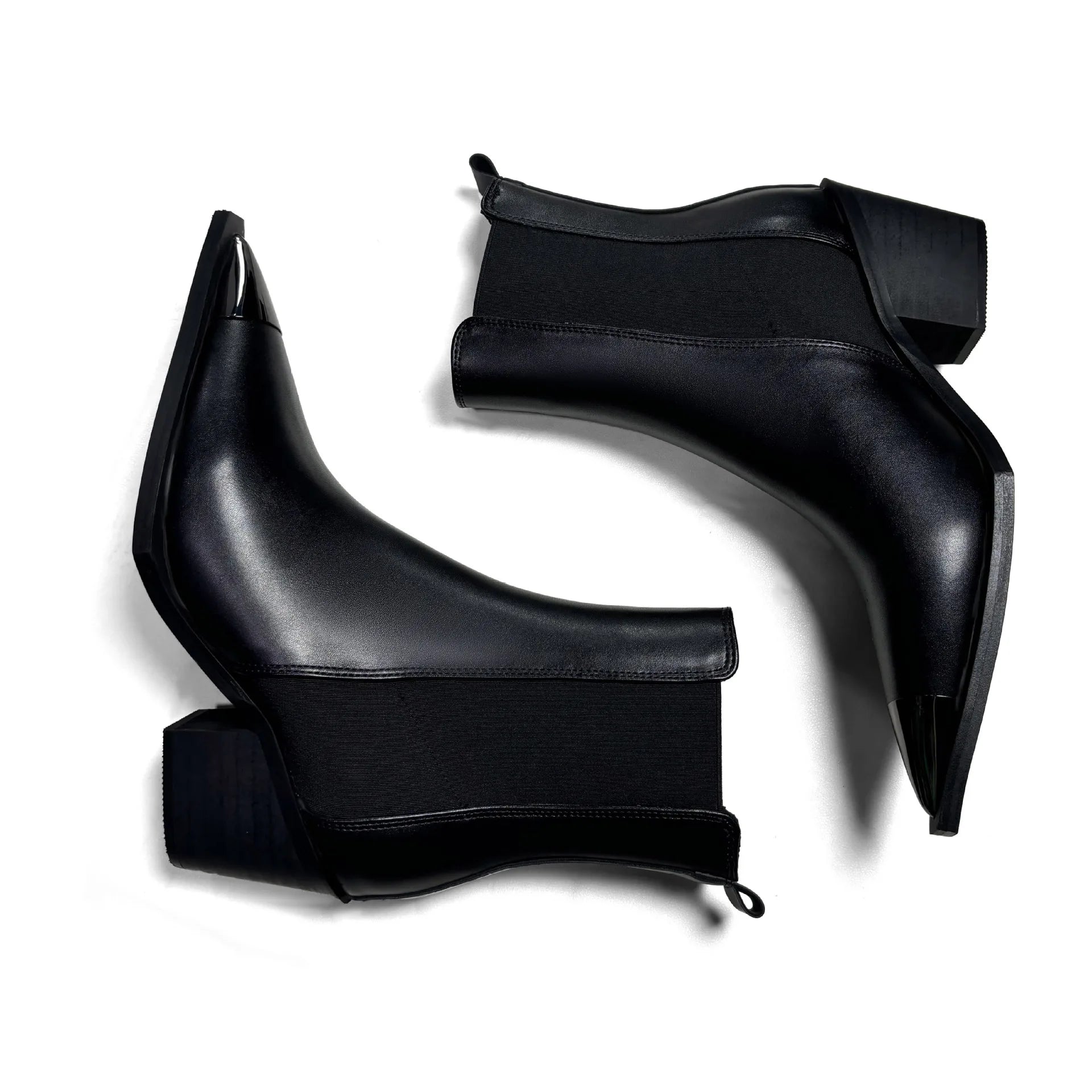 Pointed Metal Pointed Toe Chelsea Ankle Boots With Side Zipper