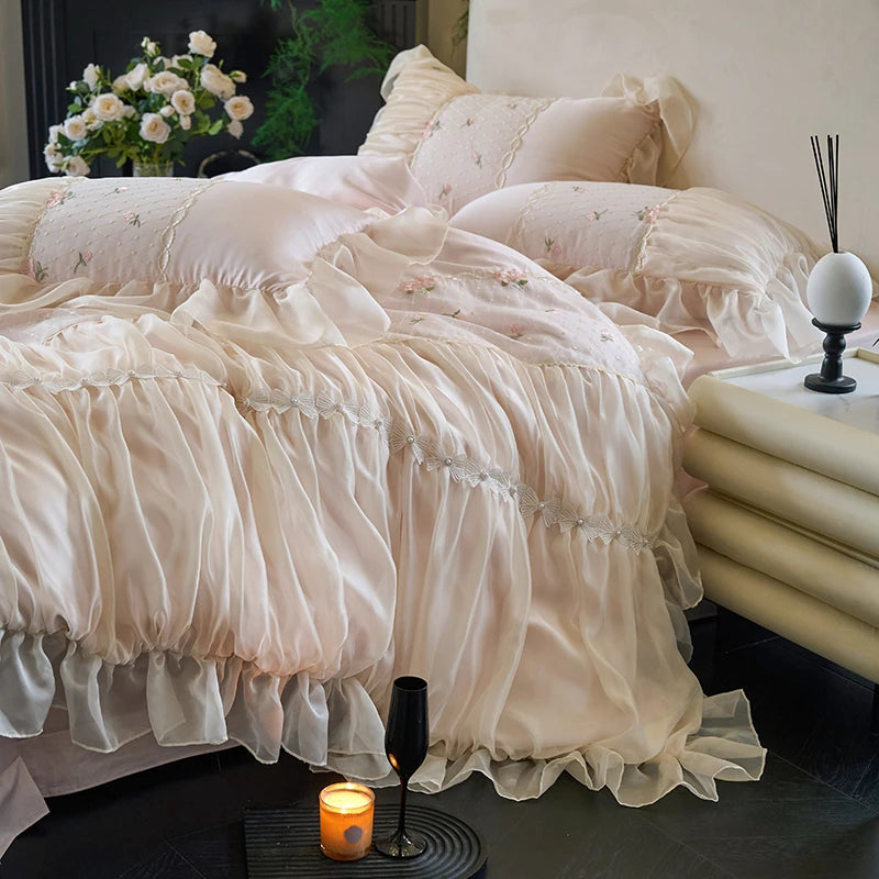 Luxury Sweet Princess Style French Cotton Bedding Set