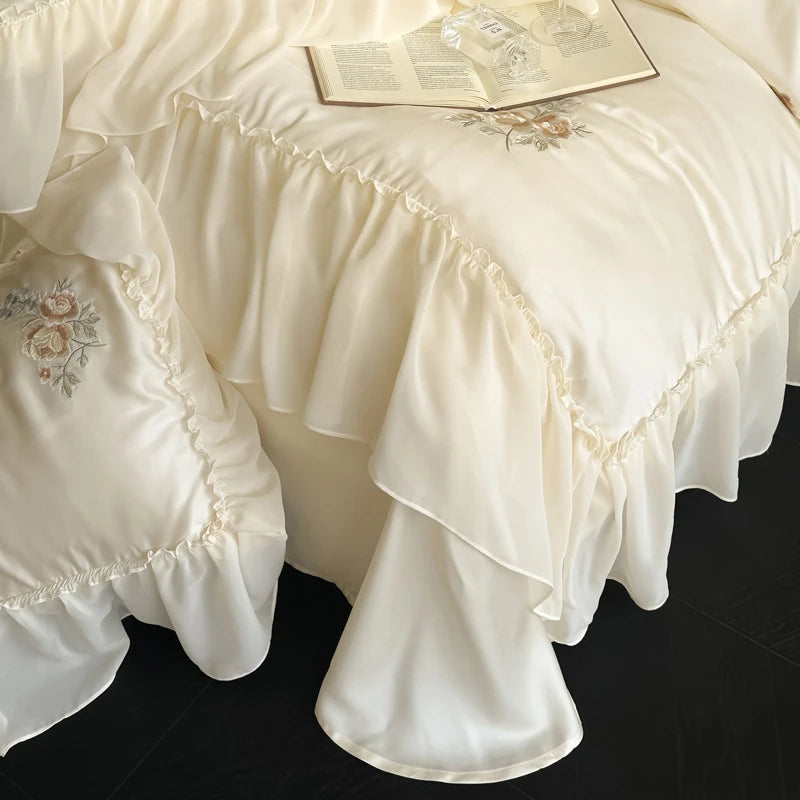 Elegant Chiffon Ruffle  Princess Bedding Set