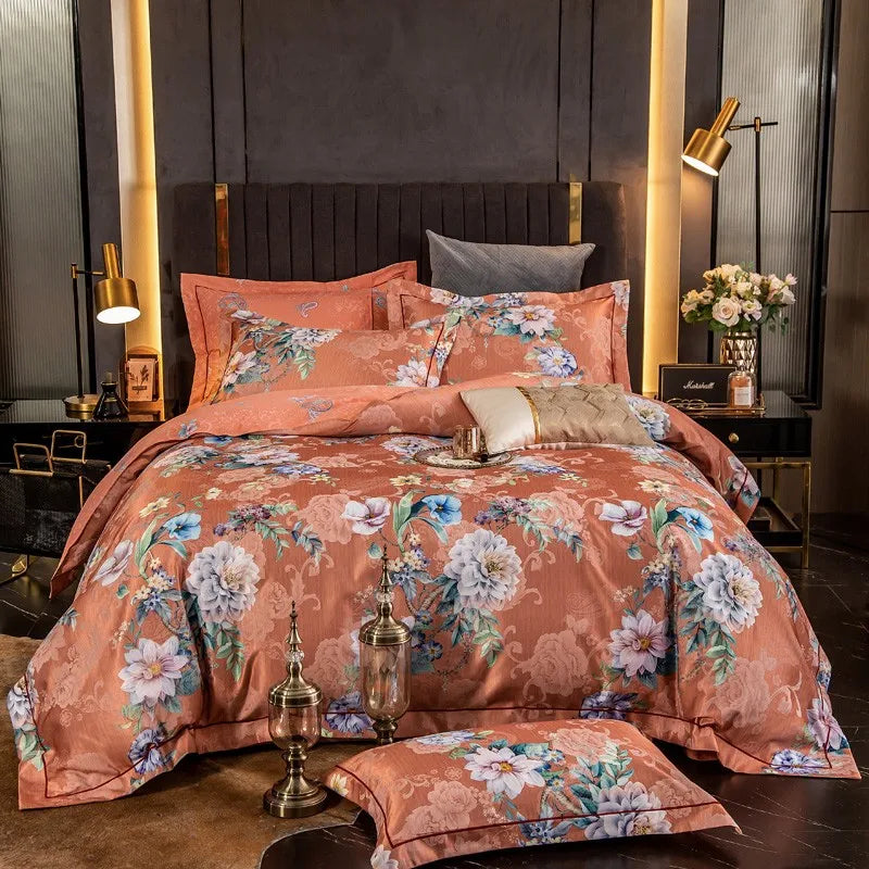 Elegant Vibrant Floral Bedding Set 100% Cotton