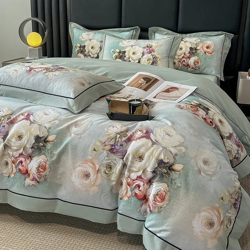 Elegant  Floral Vibrant Bedding Set