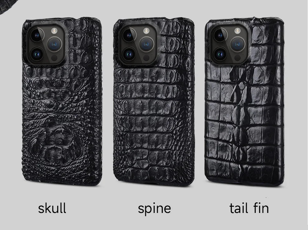 100% Genuine Crocodile Leather Phone Case For iPhone