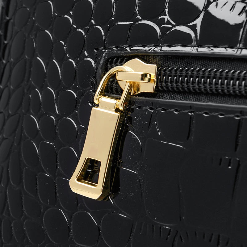 Crocodile Pattern Leather Casual Handbag