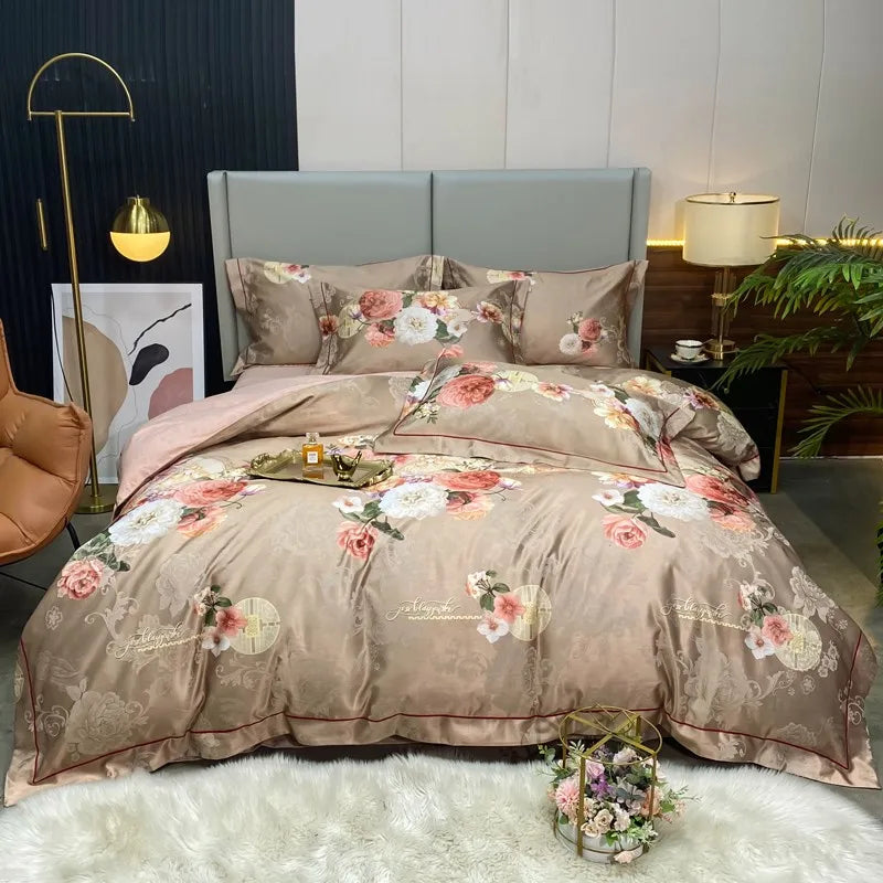 Elegant Vibrant Floral Bedding Set 100% Cotton