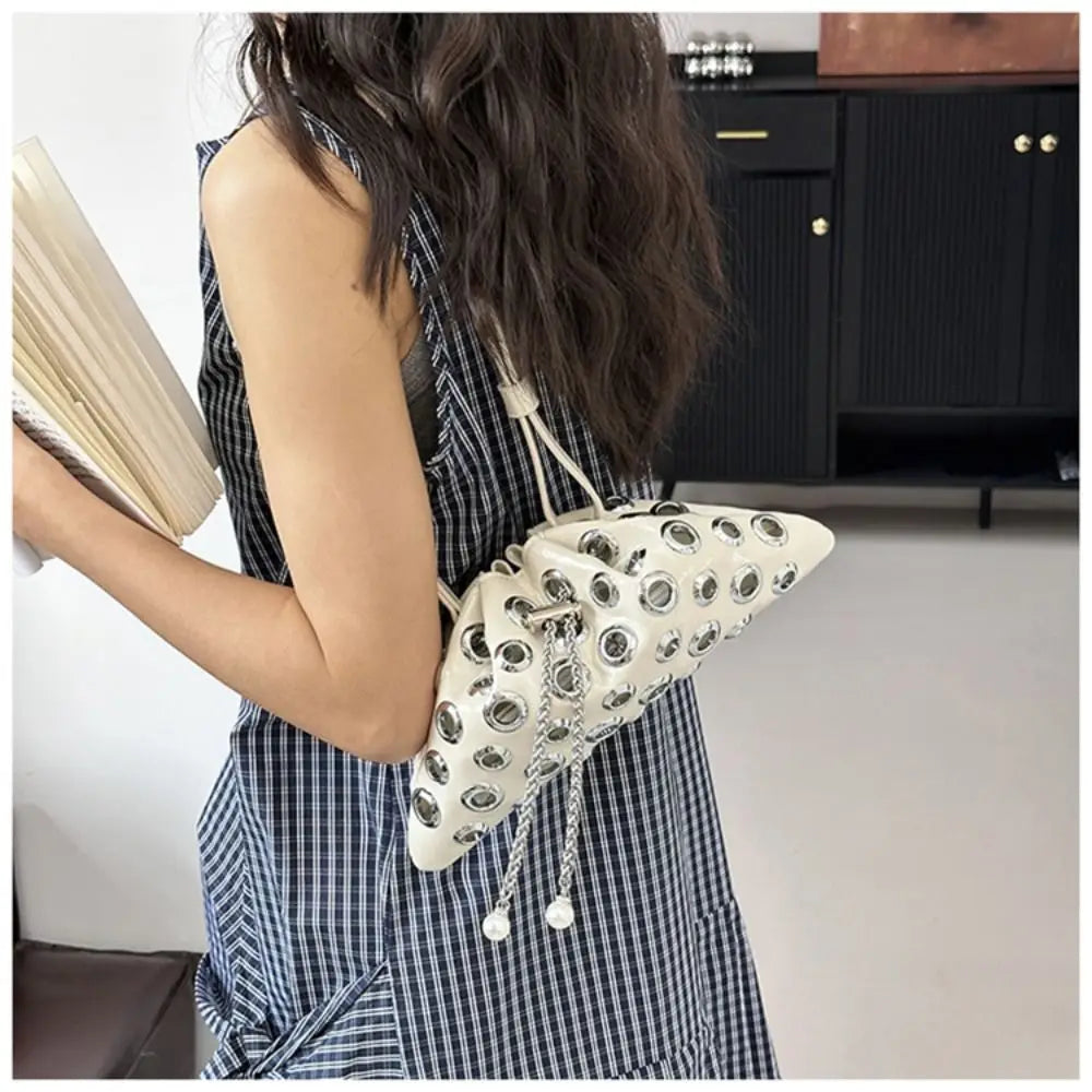 Unique Metal Stud Rivet Shoulder Bag